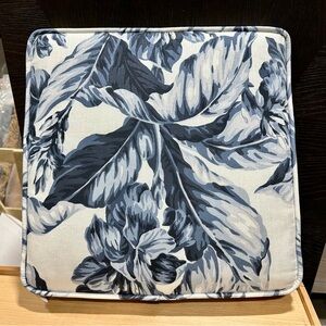 NEW Serena & Lily Balboa Rattan Armchair Cushion-Verano Print/Blue